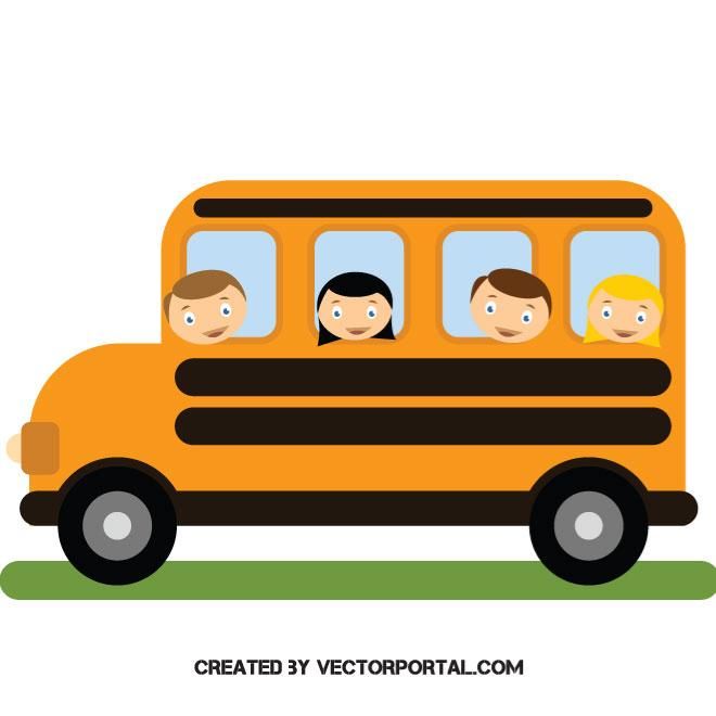 660x660 Kids In A School Bus Vector Image Vehicles Free Vectors