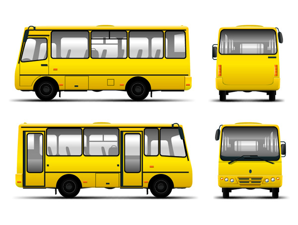 600x454 Various Bus Bus Vector Free Vector 4vector