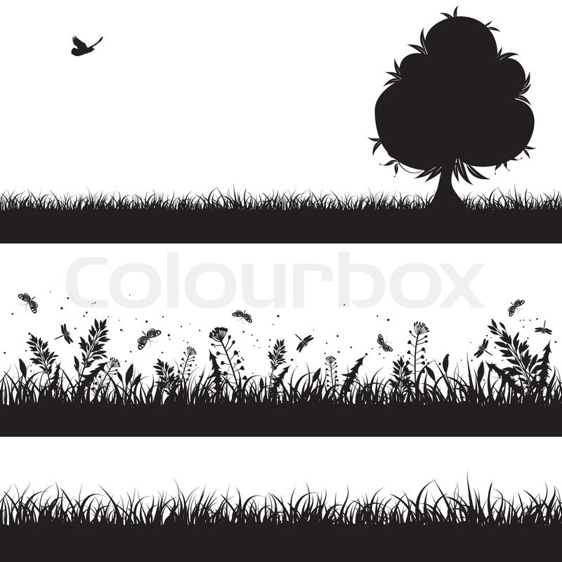 800x800 Collect Nature Seamless Background With Grass, Bush And Tree