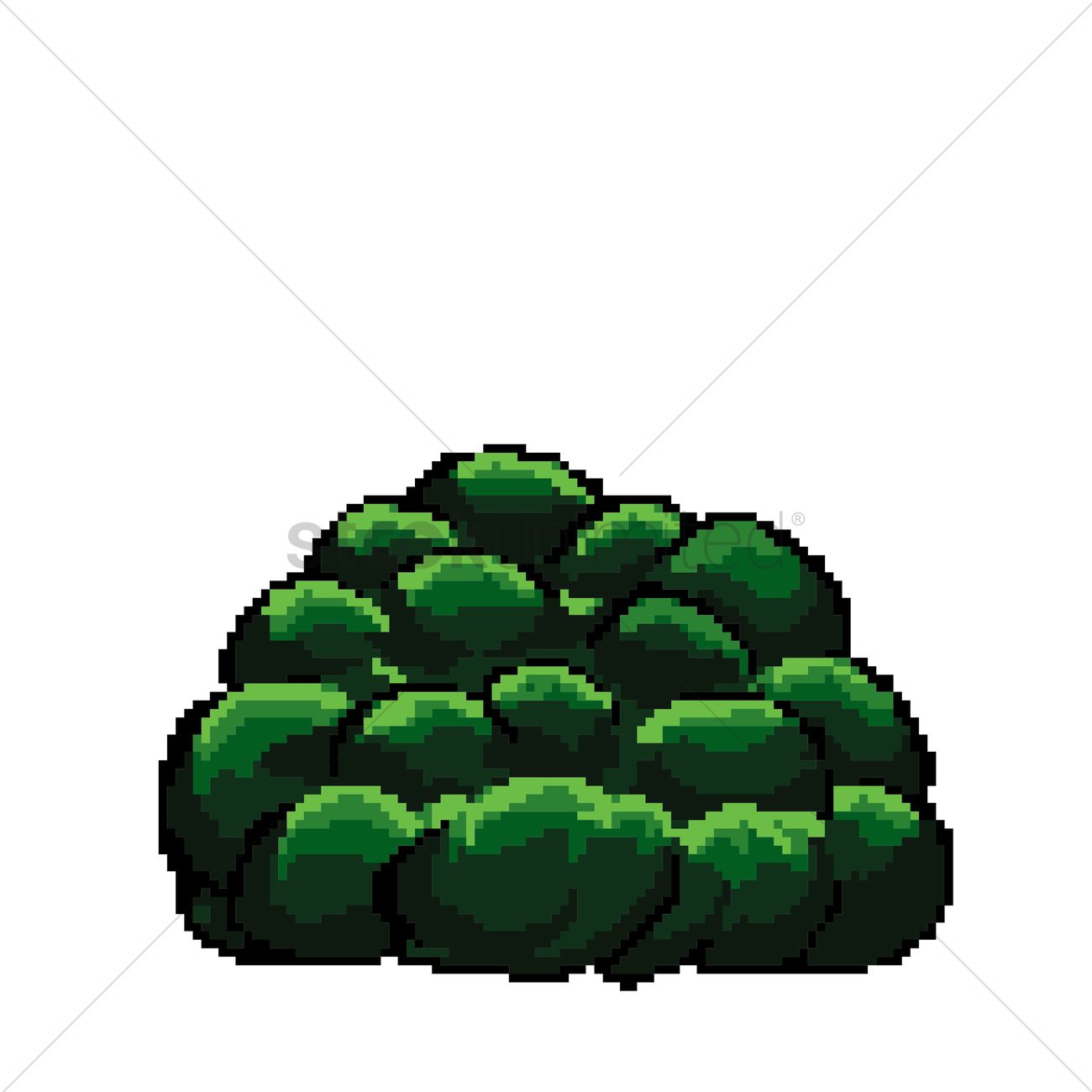 1300x1300 Pixel Art Bush Vector Image