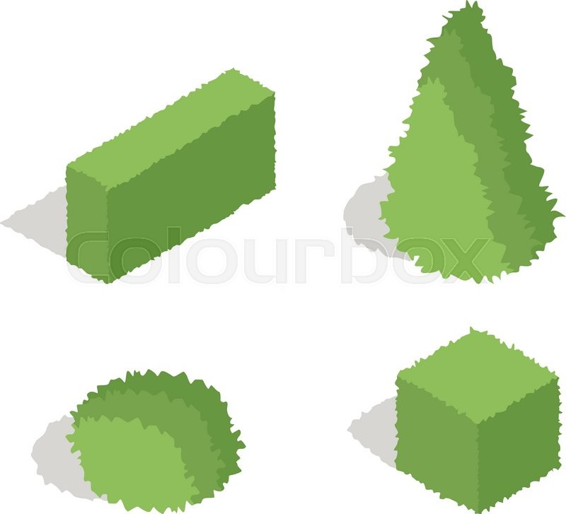 800x727 Set Of Four Isometric Bush Stock Vector Colourbox