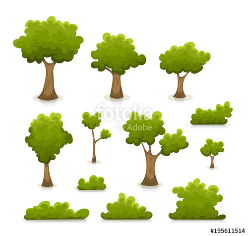 500x476 Trees, Hedges And Bush Set Stock Image And Royalty Free Vector