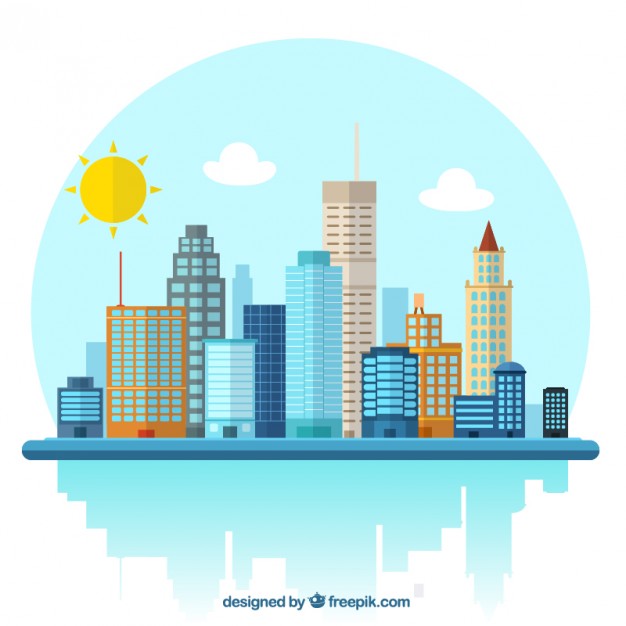626x626 City Building Vector Download
