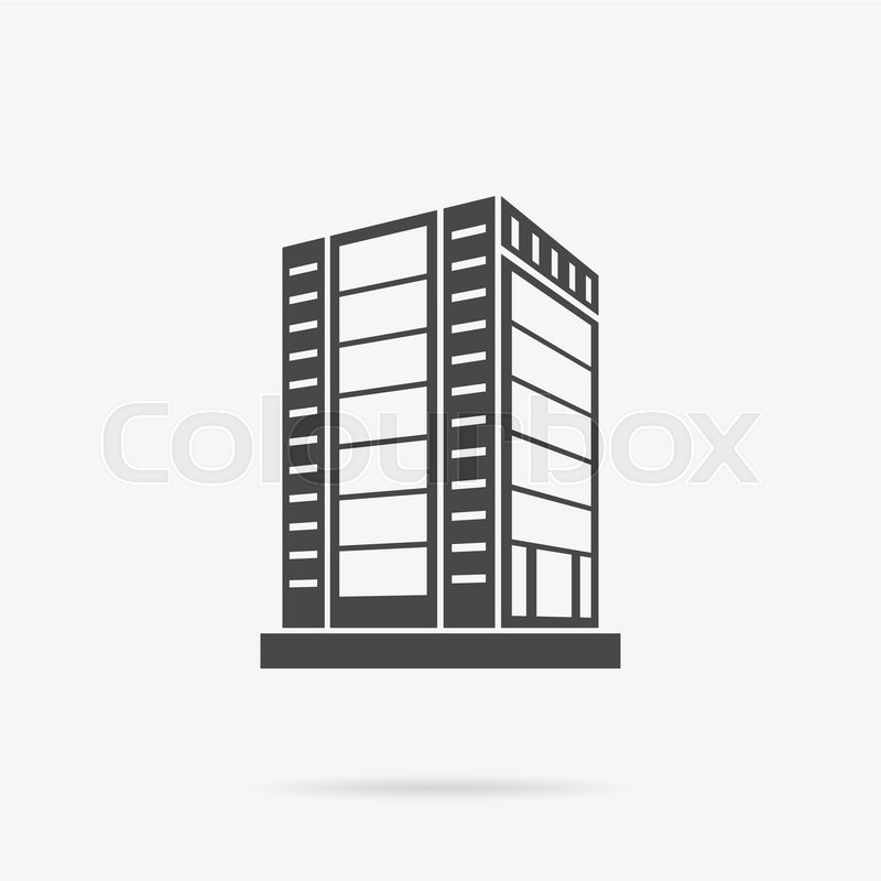 800x800 Skyscraper Logo Building Icon. Black Building And Isolated