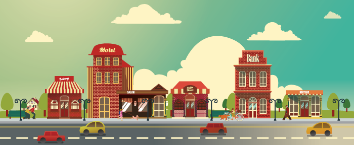 700x288 Small Business Building Vector Set By Caffeinesoup