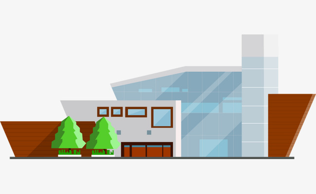 650x400 Vector Painted Commercial Building, Building Vector, Vector, Hand