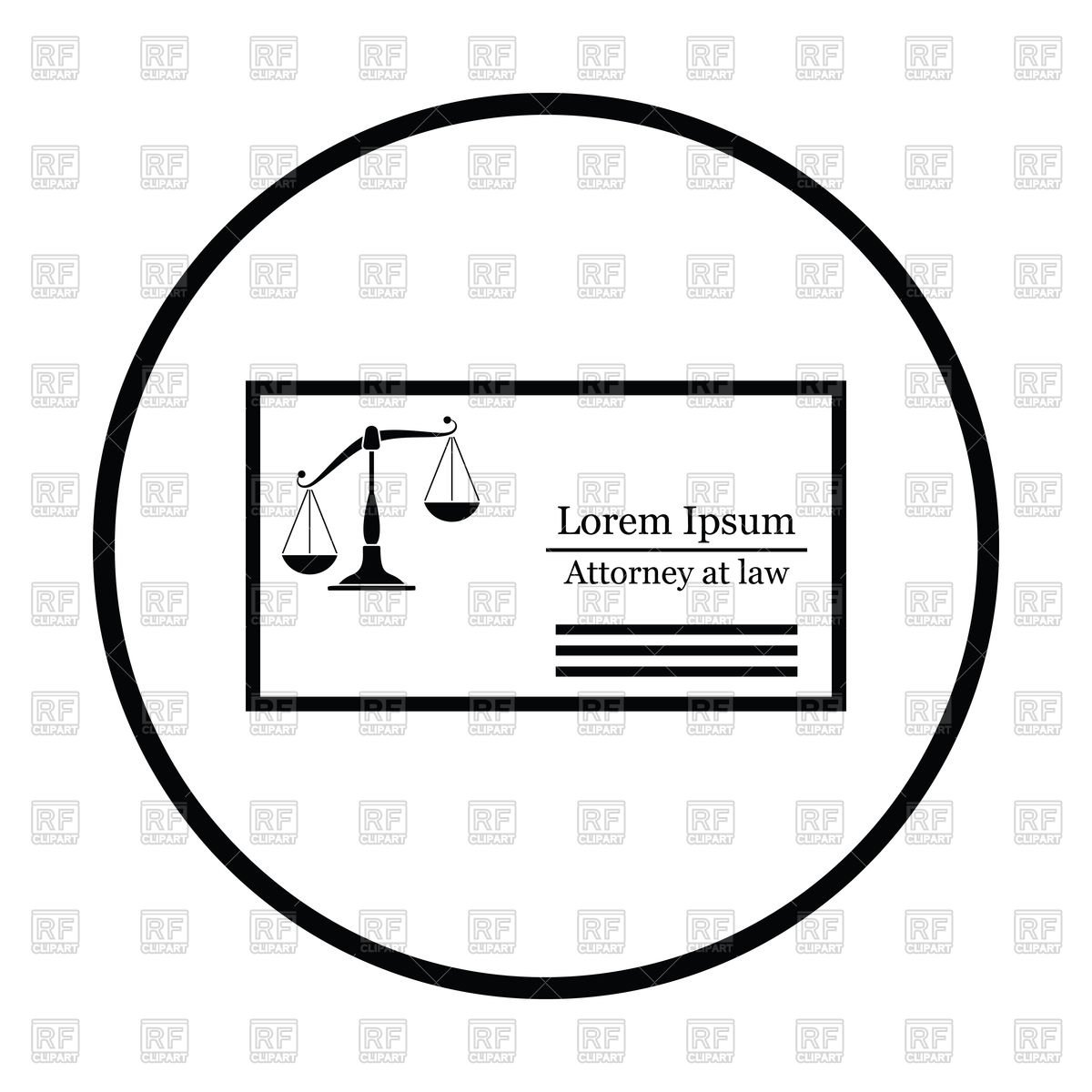1200x1200 Lawyer Business Card Icon With Scales Vector Image Vector