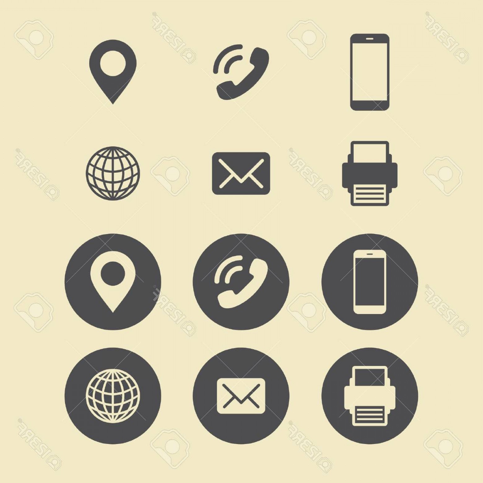 1560x1560 Photostock Vector Business Card Icon Set Web Icons Shopatcloth