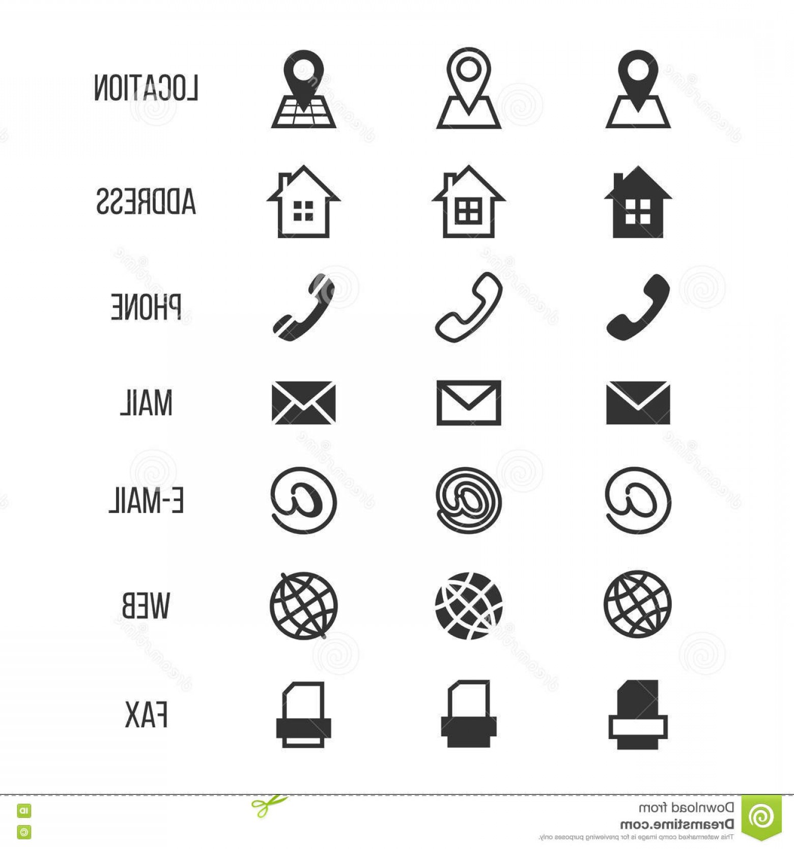 1560x1668 Stock Illustration Business Card Vector Icons Home Phone Address