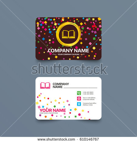 450x470 Business Card Template Confetti Pieces Book Stock Vector Business