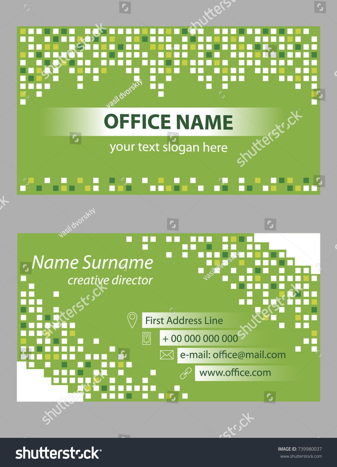 1154x1600 Business Card. Symbols Isolated On Background. Design Elements For