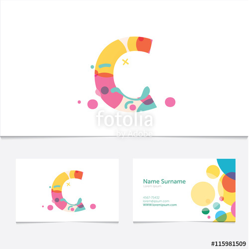 500x499 Creative Letter C Design Vector Template On The Business Card