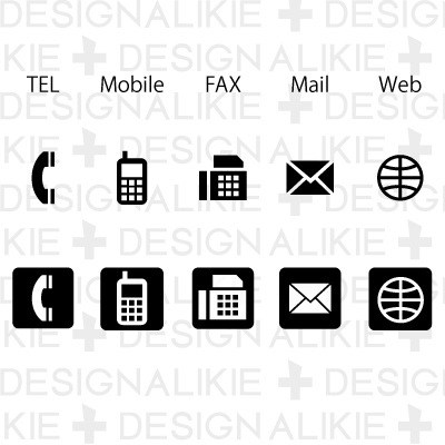400x400 Phone Fax Email Web Icons