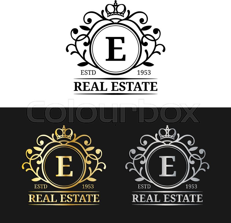 800x771 Vector Real Estate Monogram Logo Templates. Luxury Letters Design