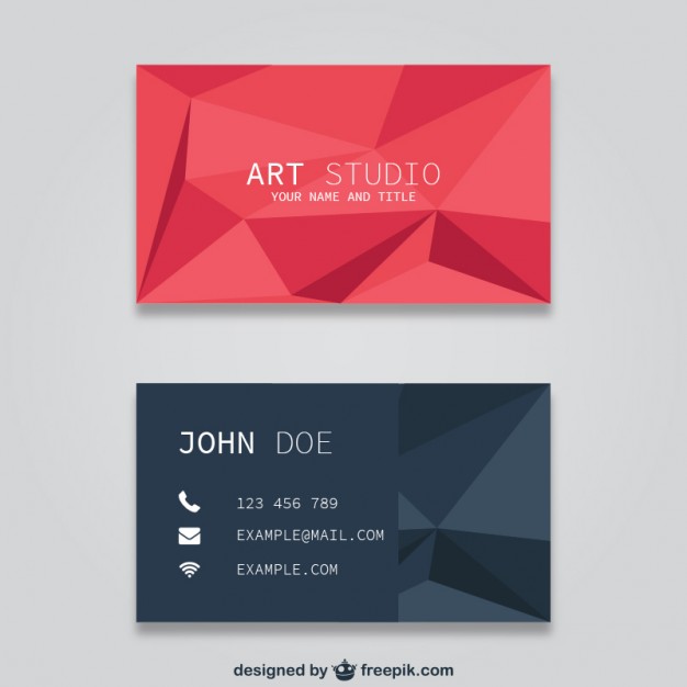 626x626 Polygonal Business Card Templates Vector Free Vector Download In