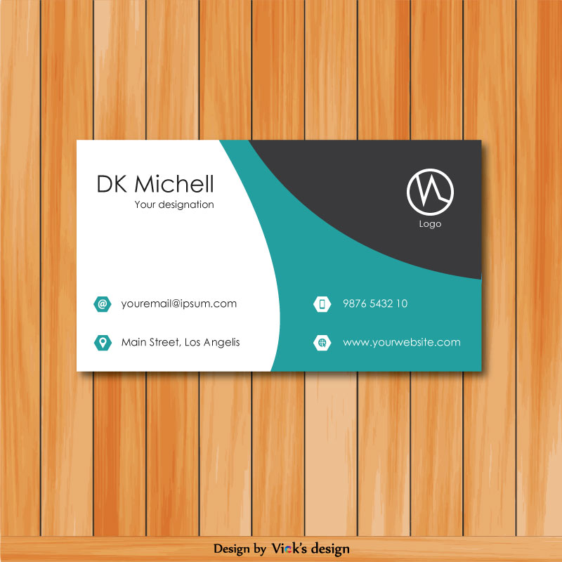 800x800 Curves Shape Green Amp Grey Corporate Business Card Vector