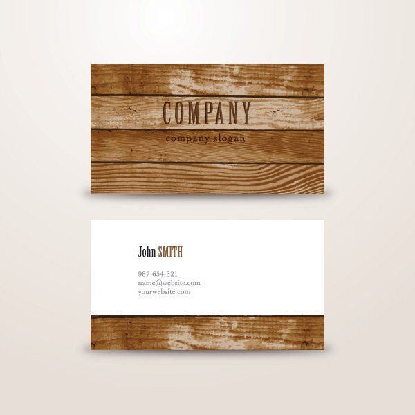600x600 Wooden Background Business Card Vector Graphic Business Card