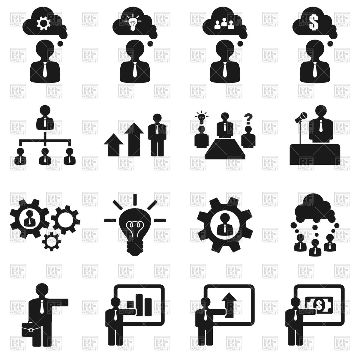 1200x1200 Set Of User And Business Icons Vector Image Vector Artwork Of