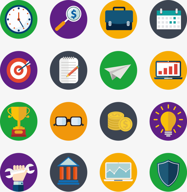 650x667 Flat Business Icons, Business Vector, Watch, Magnifier Png And