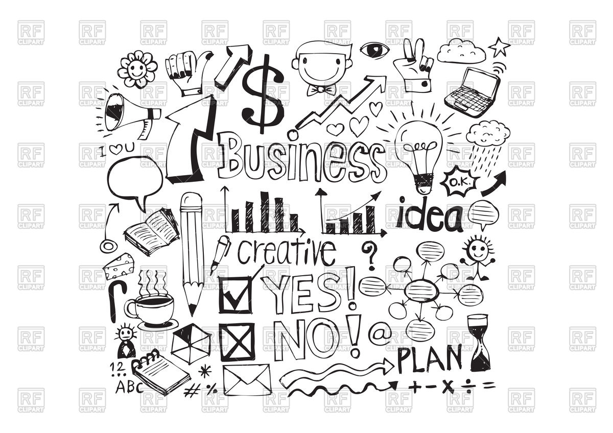 1200x848 Hand Drawn Business Icons Vector Image Vector Artwork Of Signs