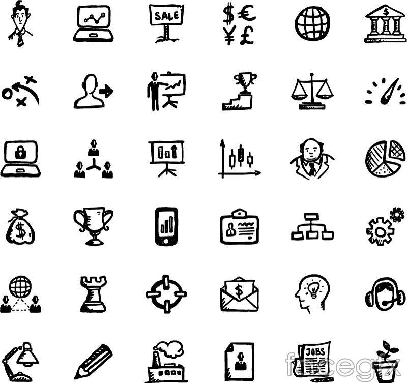 800x753 Simple Hand Painted Black Business Icon Vector Free Vectors