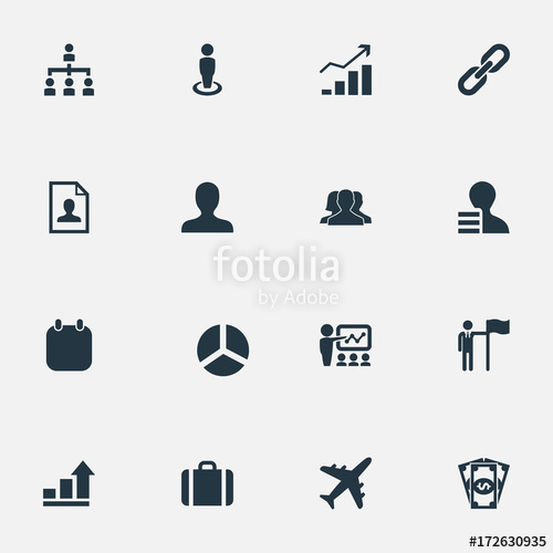500x500 Vector Illustration Set Of Simple Business Icons. Elements