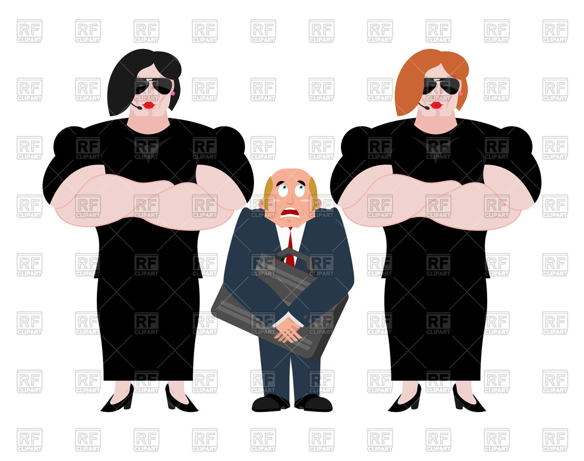 1200x947 Bodyguard Women And Businessman Vector Image Vector Artwork Of