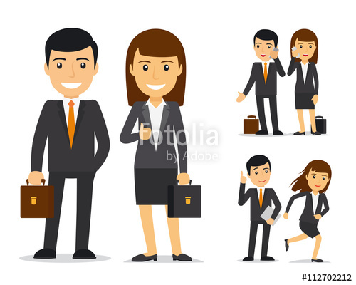 500x400 Business Team. Businessman And Business Woman Vector Characters