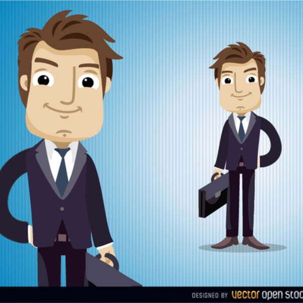 600x600 Businessman Vector Character With Briefcase
