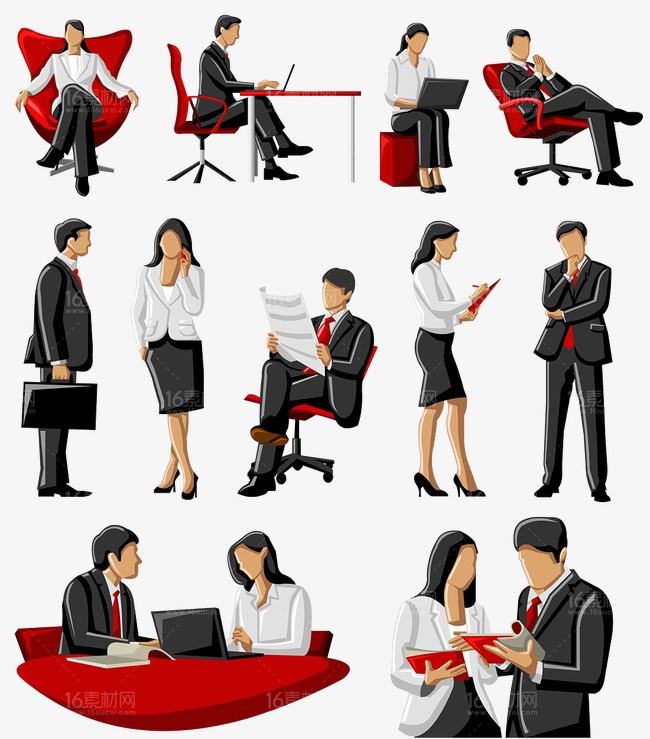 650x739 Cartoon Business People Vector Material, Cartoon Vector, Business