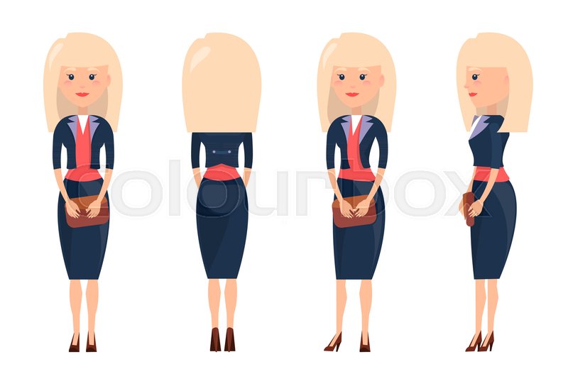 800x534 Beauty Blonde In Business Suit Vector Illustration Of Woman In