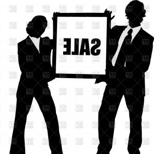 300x300 Man And Woman Silhouettes In Business Suits Vector Clipart