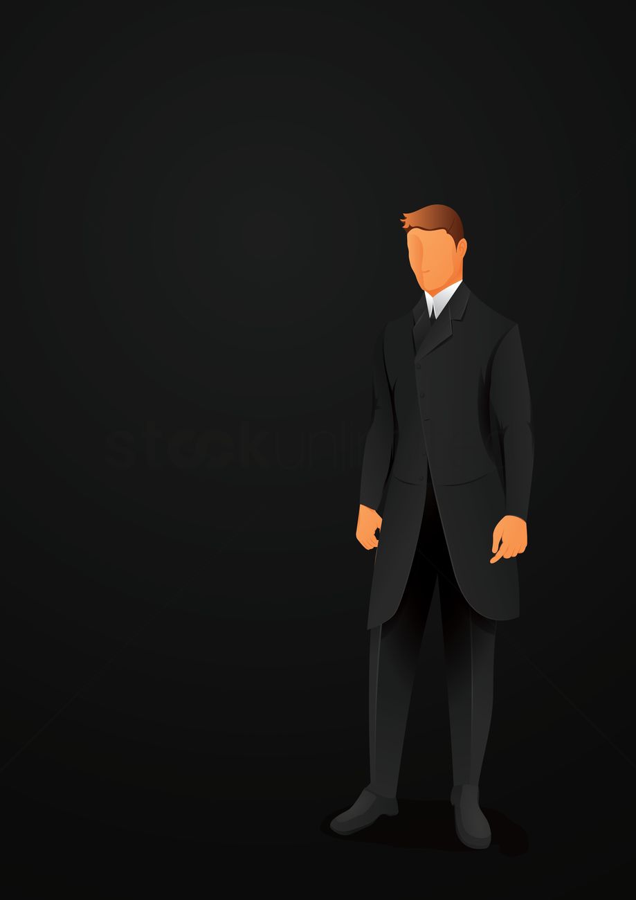 919x1300 Man In A Business Suit Vector Image