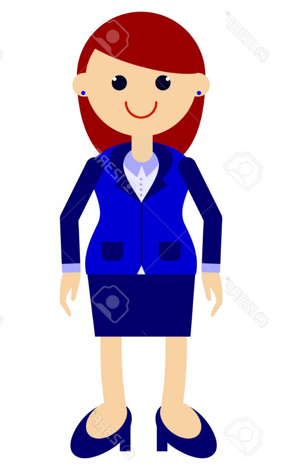 936x1560 Photostock Vector Woman In The Blue Business Suit Vector Clip Art