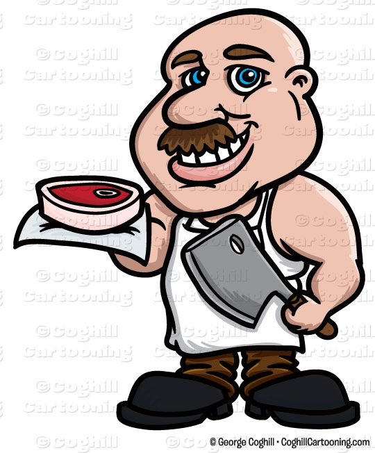 540x652 Cartoon Butcher Clip Art Stock Illustration