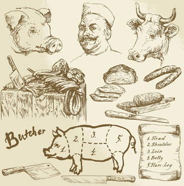 364x368 Free Vector Meat Butcher Free Vector Download (202 Free Vector