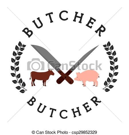 450x470 Seal Butcher Design, Vector Illustration Eps10 Graphic Vector