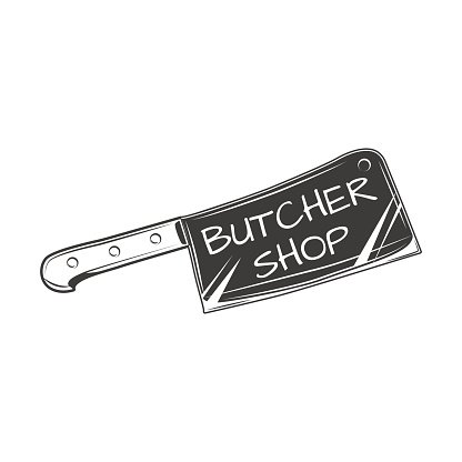 416x416 Butcher Vector Isolated On White Premium Clipart