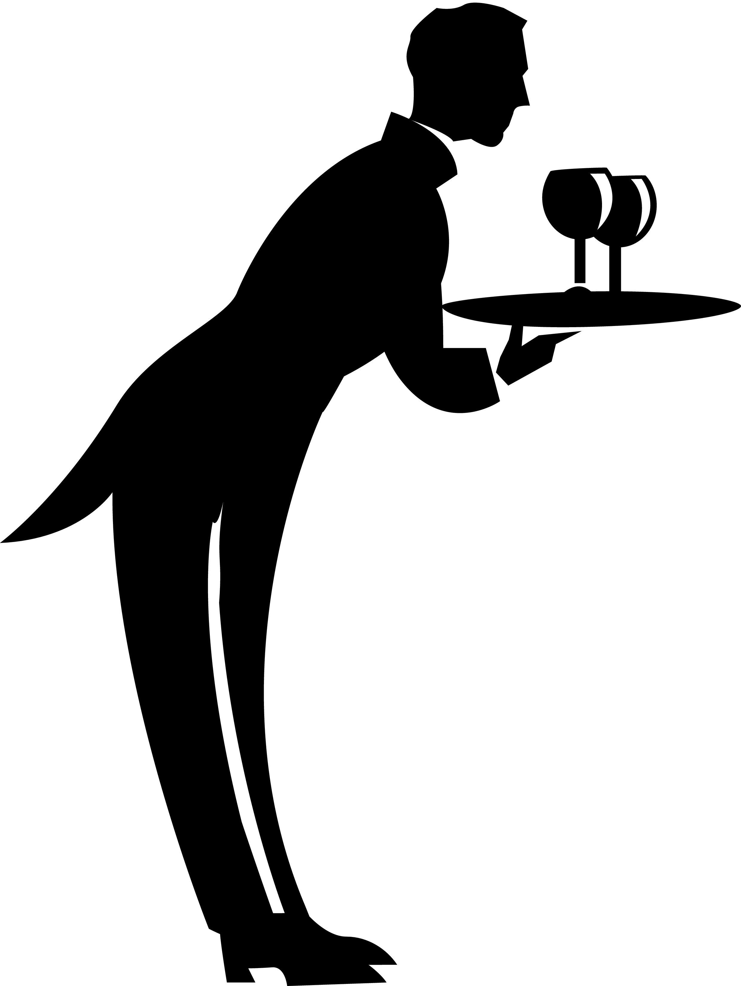 2479x3300 An Illustration Of A Cartoon Waiter Butler Fish And Chips Vector