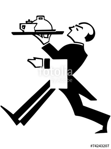 372x500 Butler With Tray Stock Image And Royalty Free Vector Files On