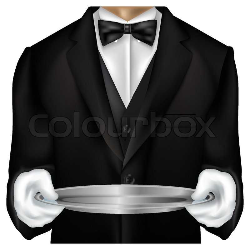800x800 Butler Torso Dressed In Tux Stock Vector Colourbox