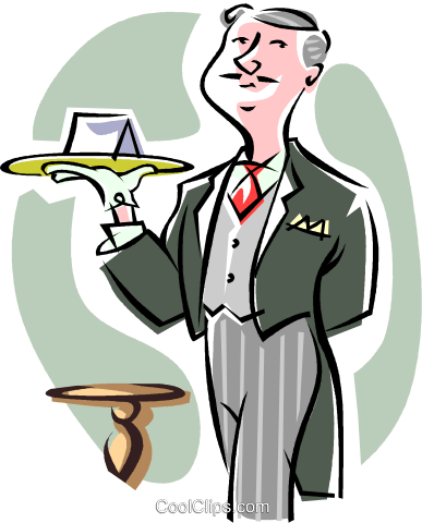 387x480 Butler Royalty Free Vector Clip Art Illustration Vc009999