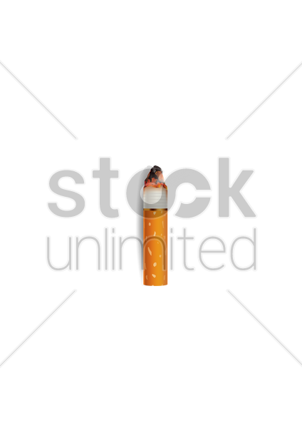 424x600 Cigarette Butt Vector Image