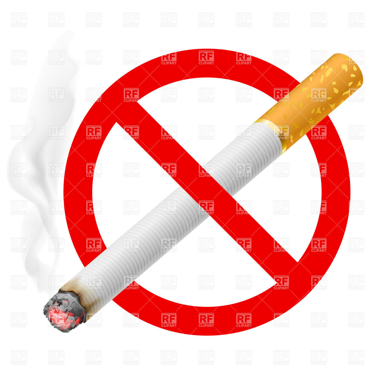 1200x1200 No Smoking Sign With Burning Cigarette Butt Vector Image Vector