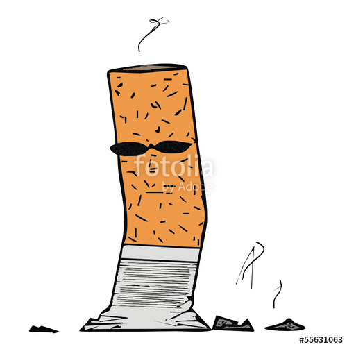 500x500 Vector Drawing Of A Cigarette Butt Stock Image And Royalty Free