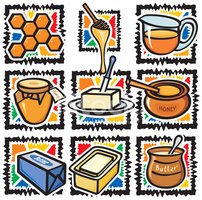 202x200 Food I Honey And Butter (Vector) Stock Vectors
