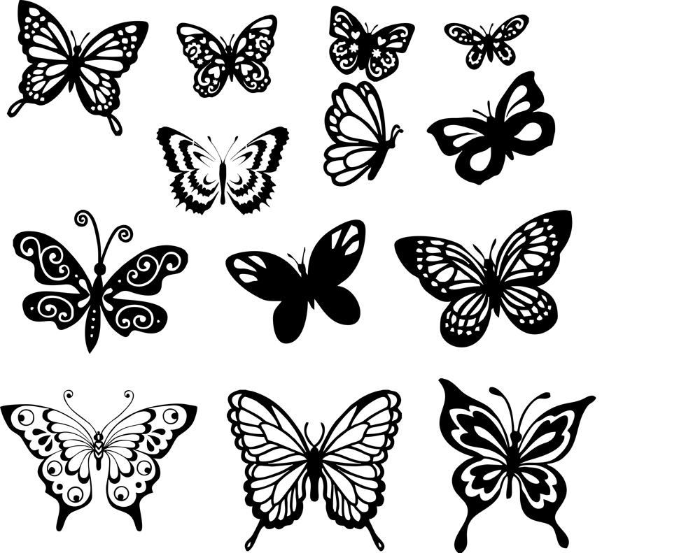 1000x791 Butterfly Vector Art Set Free Vector Download