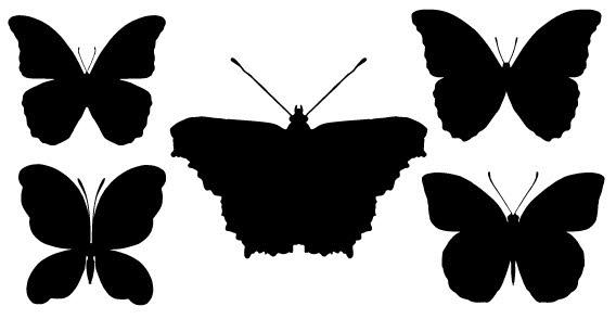 568x294 Butterfly Silhouettes Free Vector 123freevectors