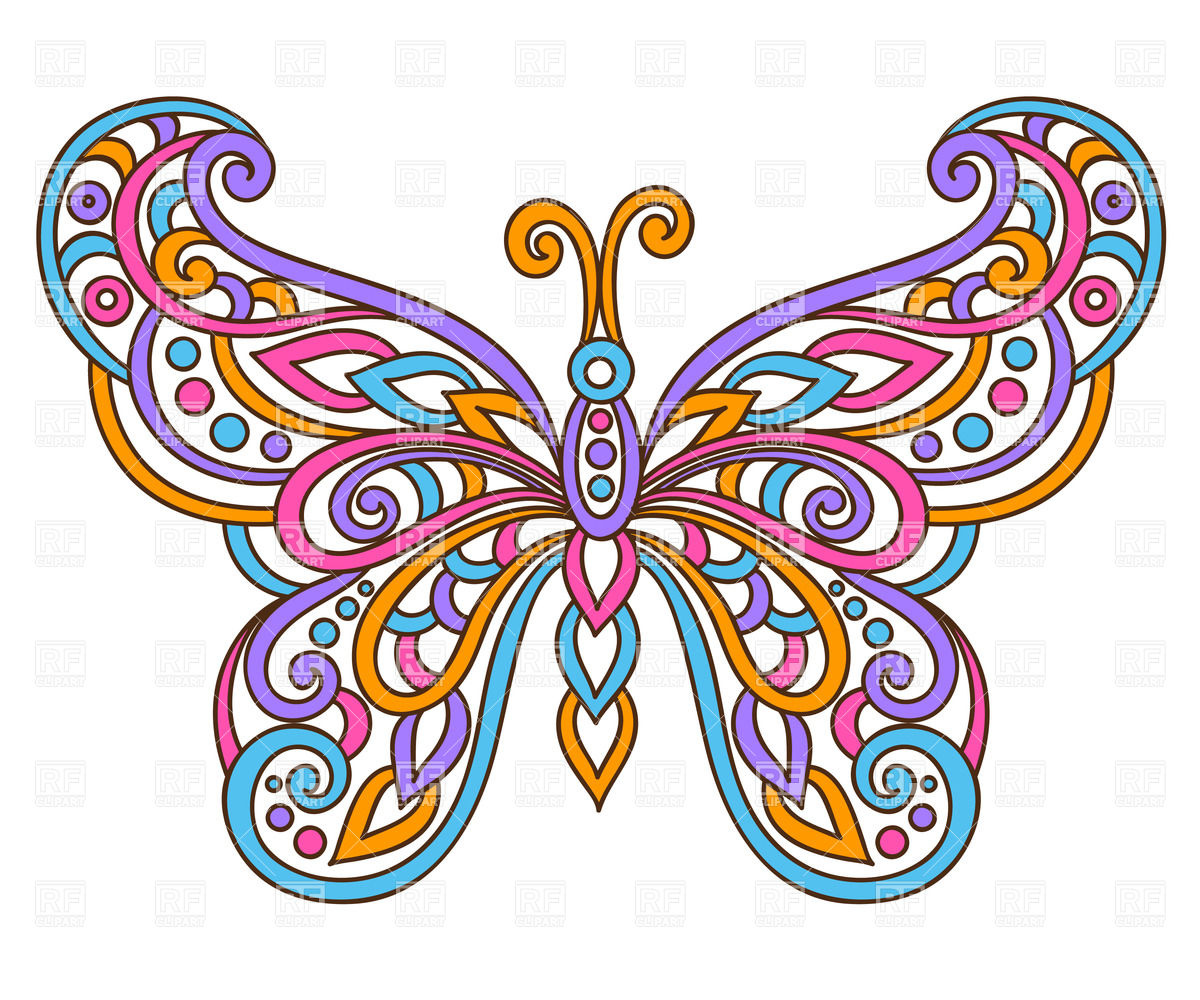 1200x1000 Colorful Lace Isolated Butterfly Vector Image Vector Artwork Of