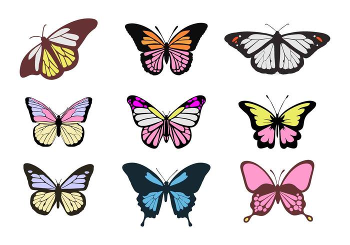 700x490 Free Colorful Butterflies Vectors